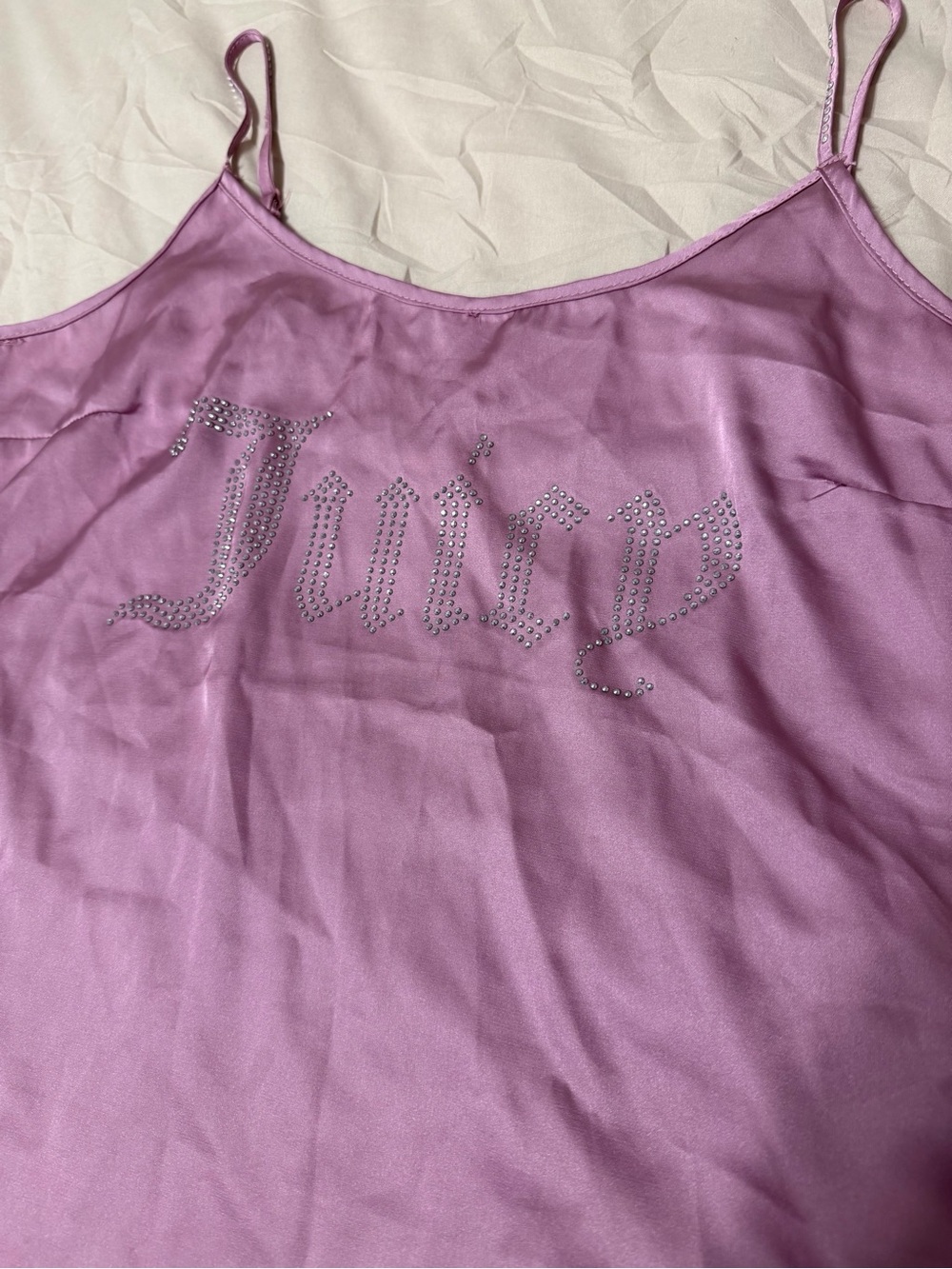 Juicy Couture Lilac Satin Rhinestone Logo Cami